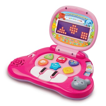 VTECH Brilliant Baby Pink Laptop Interactive Learning Travel Kids Light Up  Toy W