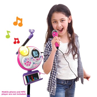 VTech Kidicom Advance 3.0 (Blue), Learning Toy & Safe Communication Device  & Kidi Super Star DJ, Kids Microphone Toy with Songs and Sound Effects,  Microphone and Adjustable Stand : : Toys 